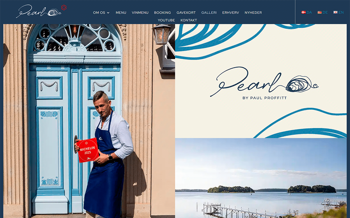 pearlby Restaurant hjemmeside - pearl by paul proffitt - wayfab